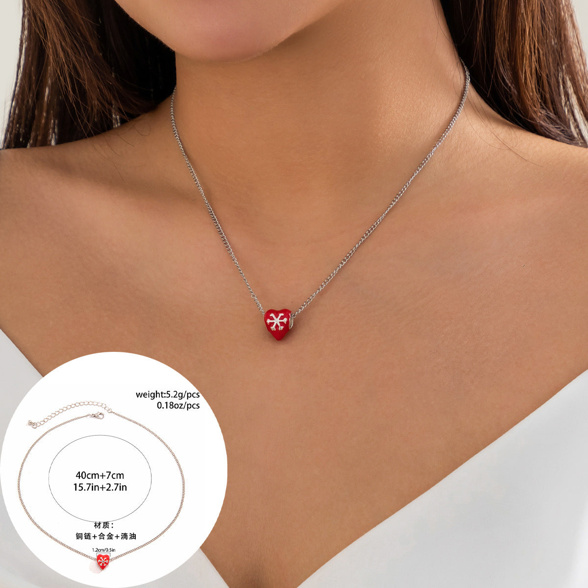 Wholesale Retro Creative Christmas Snowman Pearl Dripping Oil Necklace